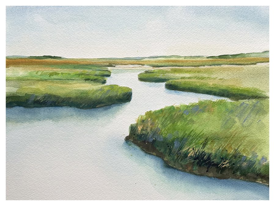 Across The Marsh 2, watercolor artwork