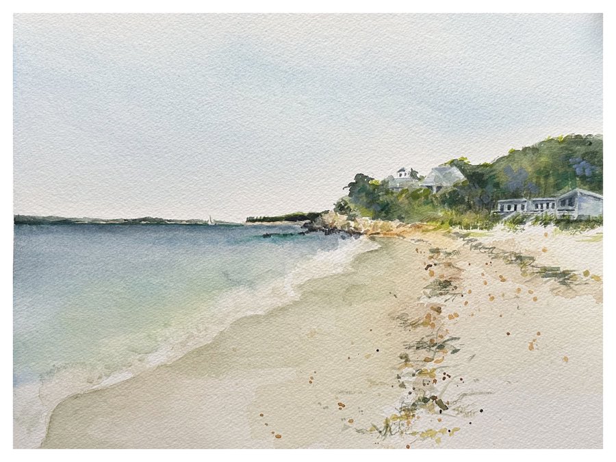 Nobska Beach, watercolor artwork