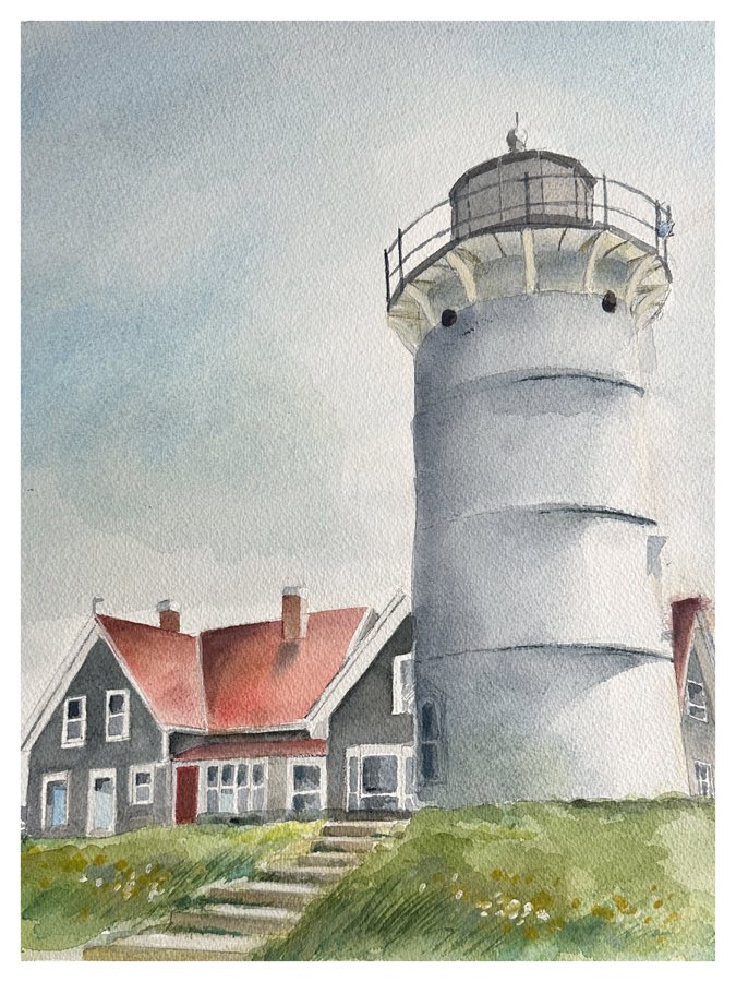 Nobska Light, watercolor artwork